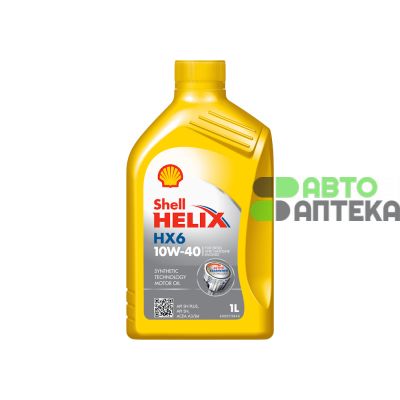 Автомобильное моторное масло Shell Helix HX6 10W-40 1л