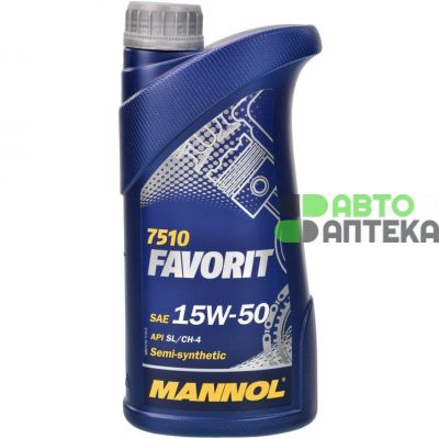 Автомобильное моторное масло MANNOL FAVORIT 15w-50 1л MN7510-1