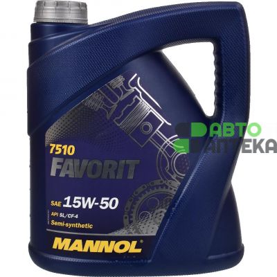 Автомобільна моторна олива MANNOL FAVORIT 15w-50 4л MN7510-4