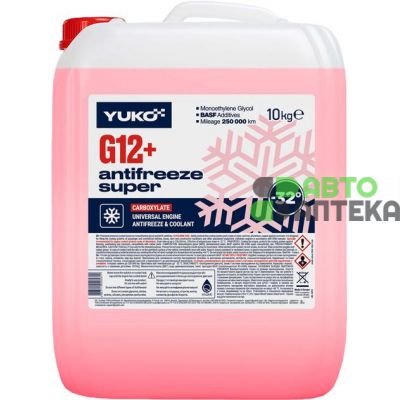 Антифриз YUKO -32° C Super G12+ красный 10л 4823110405611