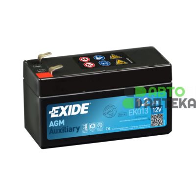 Аккумулятор тяговый EXIDE AUXILIARY AGM 6СТ-1,2Ah Аз 18А (CCA) EK013