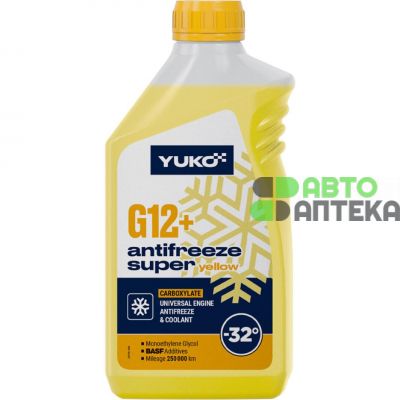 Антифриз YUKO Super G12+ желтый -32°C 1л 4823110404447