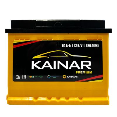 Автомобільний акумулятор KAINAR PREMIUM 6СТ-64Ah Аз 620А (EN) 064 231