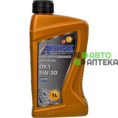 Автомобильное моторное масло Alpine DX1 5W-30 1л