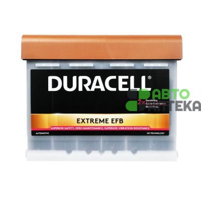 Автомобільний акумулятор DURACELL Extreme EFB 6СТ-65Ah АзЕ 640A 12565110801