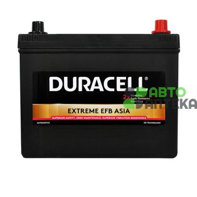 Автомобильный аккумулятор DURACELL Extreme EFB Asia 6СТ-70Ah АзЕ 680A 12570150801