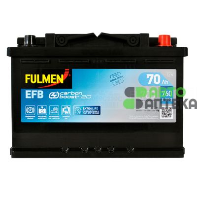 Автомобильный аккумулятор FULMEN Start-Stop EFB 6СТ-70Ah АзЕ 760A FL700