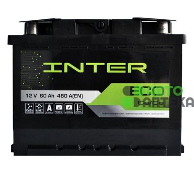Автомобільний акумулятор INTER Eco 6СТ-60Ah Аз 480A 4820219073536