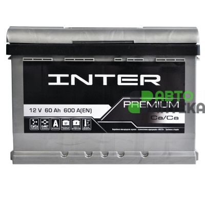 Автомобильный аккумулятор INTER Premium 6СТ-60Ah Аз 600A 4820219073697