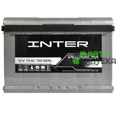 Автомобильный аккумулятор INTER Premium 6СТ-74Ah АзЕ 720A 4820219073727