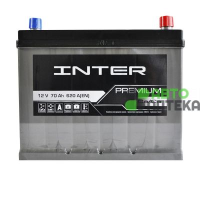 Автомобильный аккумулятор INTER Premium Asia 6СТ-70Ah АзЕ 620A 4820219073857