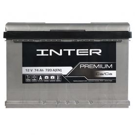 Автомобільний акумулятор INTER Premium 6СТ-74Ah Аз 720A interpr74L 