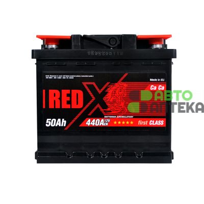 Автомобильный аккумулятор RED X 6СТ-50Ah Аз 440A 545 81rx