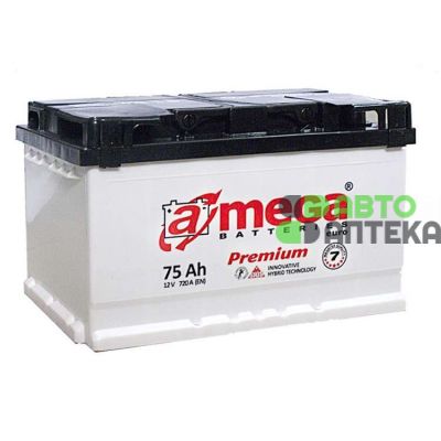Автомобильный аккумулятор A-Mega Premium 6СТ-75Ah АзЕ 720A (EN)