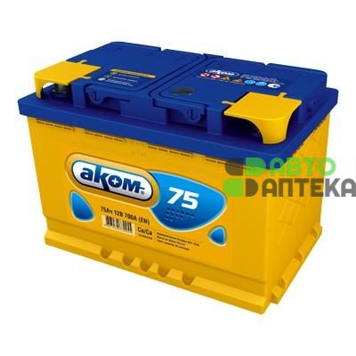 Автомобильный аккумулятор Akom 6СТ-75Ah Аз 700A (EN) 5755002