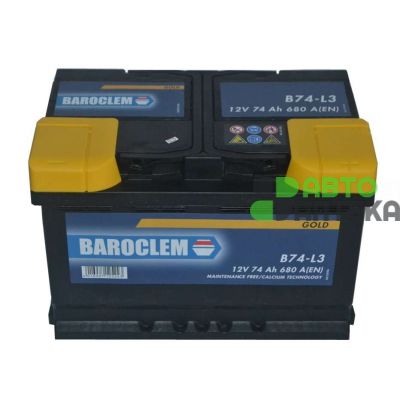 Автомобильный аккумулятор Baroclem Gold 6СТ-74Ah АзЕ 680A (EN) 574104068BA