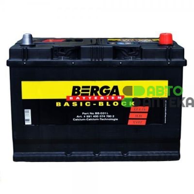 Автомобильный аккумулятор BERGA Basic Block 6СТ-95Ah АзЕ ASIA 830A (EN) 595404083