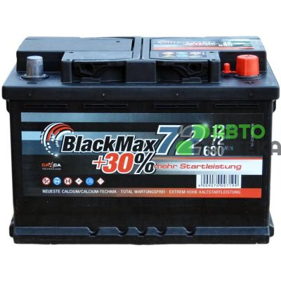 Автомобильный аккумулятор BlackMax 6СТ-72Ah АзЕ 680A (EN) B4007