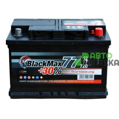 Автомобильный аккумулятор BlackMax 6СТ-77Ah АзЕ 720A (EN) B5008