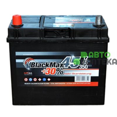 Автомобильный аккумулятор BlackMax 6СТ-45Ah Аз ASIA 350A (EN) B4023