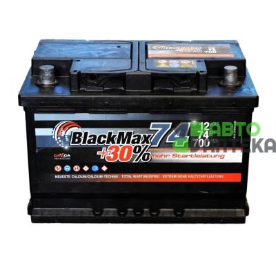 Автомобильный аккумулятор BlackMax 6СТ-74Ah Аз 700A (EN) B4009