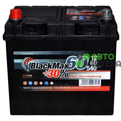 Автомобильный аккумулятор BlackMax 6СТ-60Ah Аз ASIA 540A (EN) B4025 2018