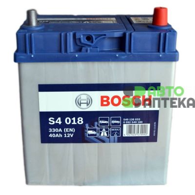 Автомобильный аккумулятор BOSCH S4018 6СТ-40Ah АзЕ ASIA 330A (EN) ТК 0092S40180 2019