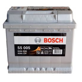 Автомобильный аккумулятор BOSCH S5005 6СТ-63Ah АзЕ 610A (EN) 0092S50050