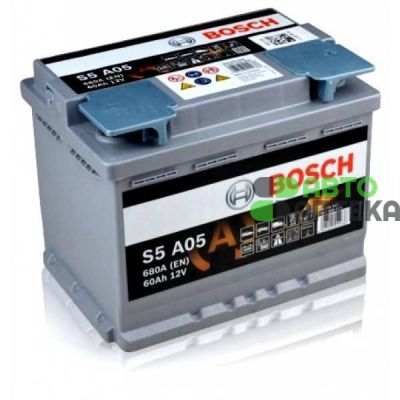 Автомобильный аккумулятор BOSCH AGM Start-Stop S6005 6СТ-60Ah АзЕ 680A (EN) 0092S60050