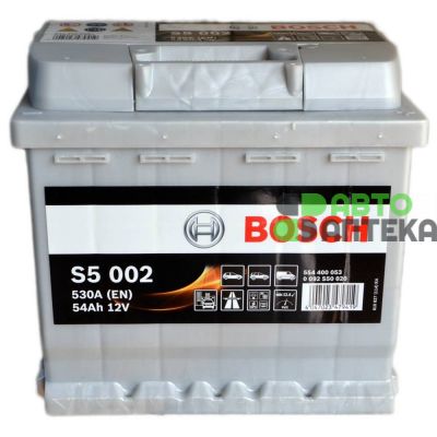 Автомобильный аккумулятор BOSCH S5002 6СТ-54Ah АзЕ 530A (EN) 0092S50020