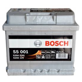 Автомобільний акумулятор BOSCH S5001 6СТ-52Ah АзЕ 520A (EN) 0092S50010 2017