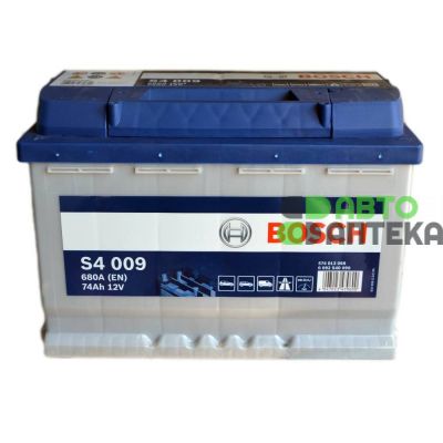 Автомобильный аккумулятор BOSCH S4009 6СТ-74Ah Аз 680A (EN) 0092S40090 2019