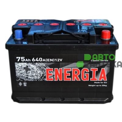 Автомобильный аккумулятор ENERGIA 6СТ-75Ah АзЕ 640A (EN)