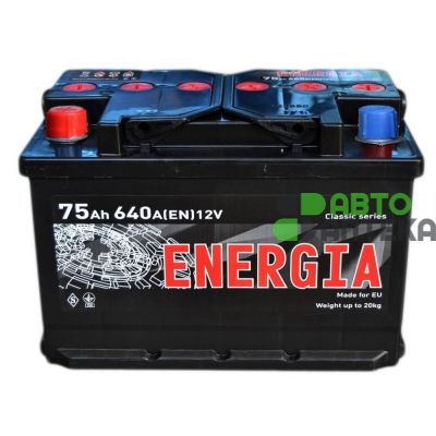 Автомобильный аккумулятор ENERGIA 6СТ-75Ah Аз 640A (EN)