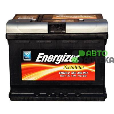 Автомобильный аккумулятор Energizer Premium 6СТ-63Ah АзЕ 610A (EN) 563400061