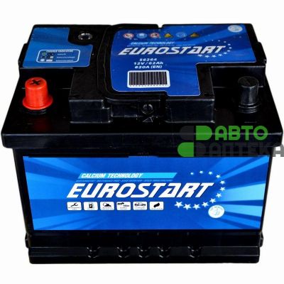 Автомобильный аккумулятор EUROSTART 6СТ-62Ah Аз 620A (EN)