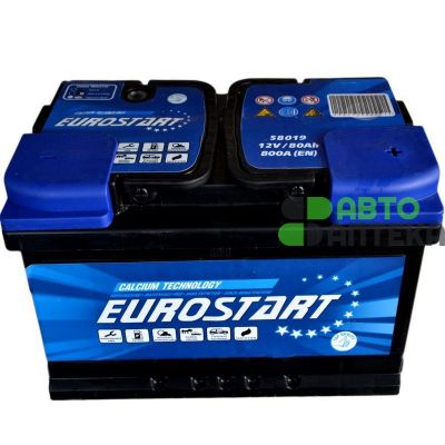 Автомобильный аккумулятор EUROSTART 6СТ-80Ah АзЕ 800A (EN)