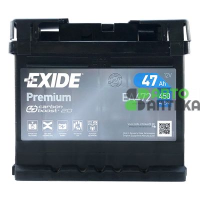 Автомобильный аккумулятор EXIDE Premium Carbon Boost 6СТ-47Ah АзЕ 450A (EN) EA472