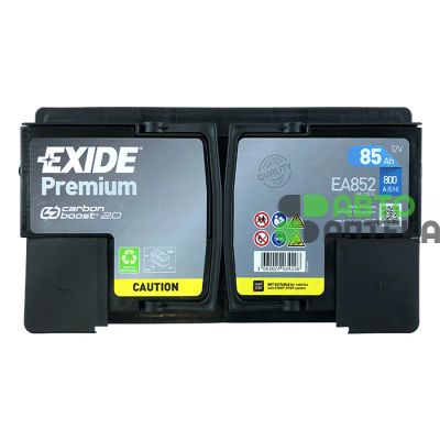 Автомобильный аккумулятор EXIDE Premium Carbon Boost 2.0 6СТ-85Ah АзЕ 800A (EN) EA852