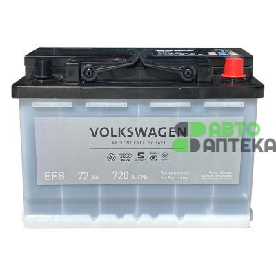 Автомобильный аккумулятор EXIDE START-STOP EFB 6СТ-72Ah АзЕ 720А (EN) оригинал VW 57026