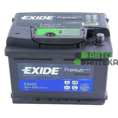 Автомобильный аккумулятор EXIDE Premium 6СТ-60Ah АзЕ 600A (EN) EA602