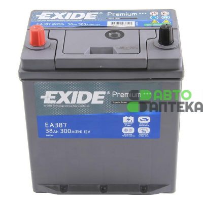 Автомобильный аккумулятор EXIDE Premium 6СТ-38Ah Аз ASIA 300A (EN) EA387