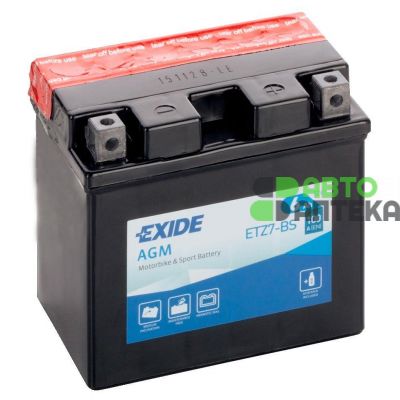 Мото аккумулятор EXIDE AGM 6СТ-6Ah АзЕ 12В 100А (EN) ETZ7-BS