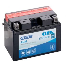 Мото акумулятор EXIDE AGM 6СТ-11,2Ah Аз 12В 205а (EN) ETZ14-BS
