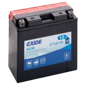 Мото аккумулятор EXIDE AGM 6СТ-12Ah Аз 12В 190А (EN) ET14B-BS