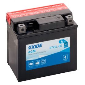 Мото аккумулятор EXIDE AGM 6СТ-4Ah АзЕ 12В 70А (EN) ETX5L-BS