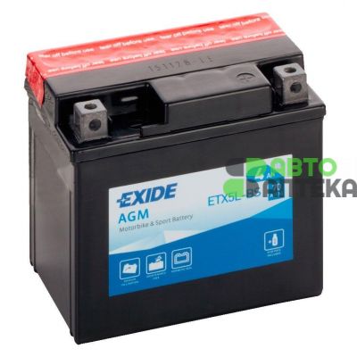 Мото аккумулятор EXIDE AGM 6СТ-4Ah АзЕ 12В 70А (EN) ETX5L-BS