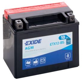 Мото акумулятор EXIDE AGM 6СТ-10Ah Аз 12В 150А (EN) ETX12-BS