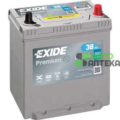 Автомобильный аккумулятор EXIDE Premium 6СТ-38Ah АзЕ ASIA 300A (EN) EA386