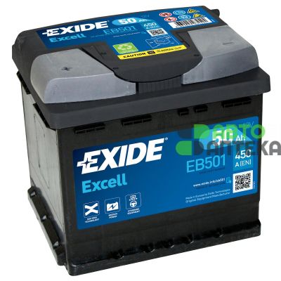 Автомобильный аккумулятор EXIDE Excell 6СТ-50Ah Аз 450A (EN) EB501